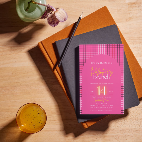 Pink Valentine’s Brunch Invite & Thank You Cards | Editable Canva Template