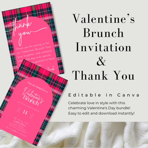 Valentine's Brunch Invitation Template – Editable Digital Download